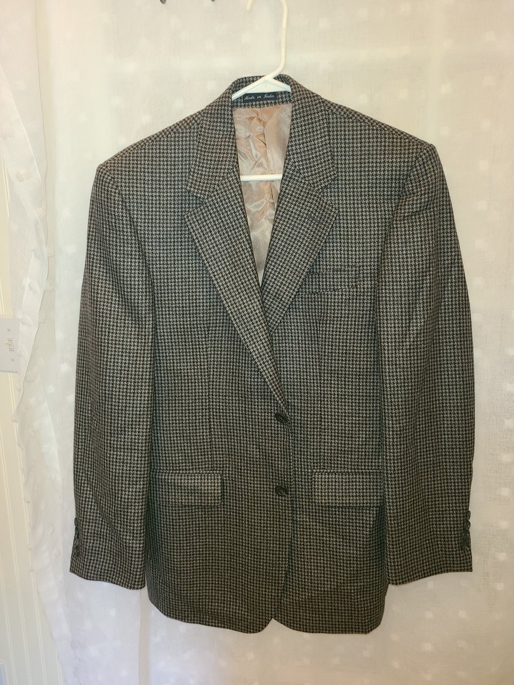 Vintage Chaps Ralph Lauren Wool Houndstooth Blazer 38R